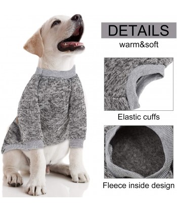 4 Pieces Dog Sweater Winter Pet Clothes Cozy Dog Outfit Soft Cat Sweater for Small Pet (Pink, Purple, Grey, Navy Blue)