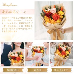 SENJWARM Preserved Flowers, Never Wither Bouquet, Fragrant Roses, with Vase, Perfect for Proposals, Birthdays, Anniversaries, Va