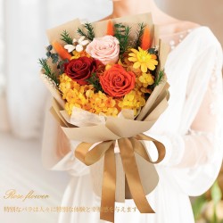 SENJWARM Preserved Flowers, Never Wither Bouquet, Fragrant Roses, with Vase, Perfect for Proposals, Birthdays, Anniversaries, Va