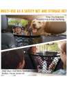 Pet Dog Car Net Barrier,15.55” x 13.8”,  Auto Seat Mesh Organizer, Universal Stretchable Mesh for Cars