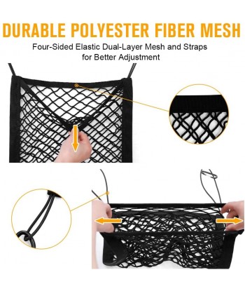 Pet Dog Car Net Barrier,15.55” x 13.8”,  Auto Seat Mesh Organizer, Universal Stretchable Mesh for Cars