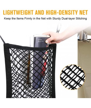 Pet Dog Car Net Barrier,15.55” x 13.8”,  Auto Seat Mesh Organizer, Universal Stretchable Mesh for Cars