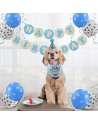 Dog Birthday Bandana Hat with 0-9 Figures Party Supplies Decoration - Banner Balloon Hanging Swirls 1st Birthday Dog Boy Girl