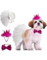 Wedding Dog Bandana Top Hat Bowtie Set Pet Scarf Wedding Attire Birthday Party Costume