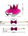 Wedding Dog Bandana Top Hat Bowtie Set Pet Scarf Wedding Attire Birthday Party Costume