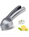 Garlic Press, Stainless Steel Mincer, Crusher & Peeler Set - Professional Grade, Easy Clean, Dishwasher Safe & Rust-proof