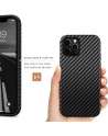 Compatible with iPhone 12/12 Pro Case Carbon Fiber Leather Design with TPU Hybrid Slim Case Compatible for iPhone 12/12 Pro