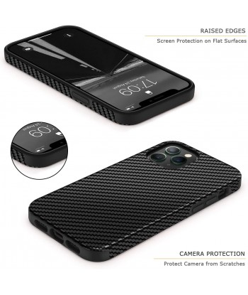 Compatible with iPhone 12/12 Pro Case Carbon Fiber Leather Design with TPU Hybrid Slim Case Compatible for iPhone 12/12 Pro