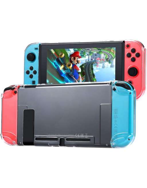 Dockable Protective Case Compatible with Nintendo Switch Separable Crystal Clear Case Console and Joy-Con Controllers (Clear)