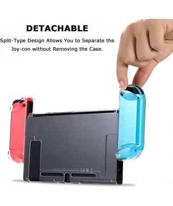 Dockable Protective Case Compatible with Nintendo Switch Separable Crystal Clear Case Console and Joy-Con Controllers (Clear)