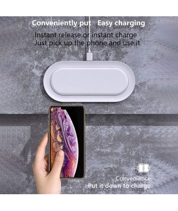 Dual Wireless Charger, 20W 2 in 1 Wireless Charging Stand for iPhone,Airpods,Qi Wireless Fast Charging for Samsung Galaxy