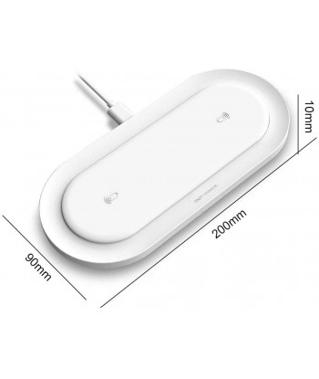 Dual Wireless Charger, 20W 2 in 1 Wireless Charging Stand for iPhone,Airpods,Qi Wireless Fast Charging for Samsung Galaxy