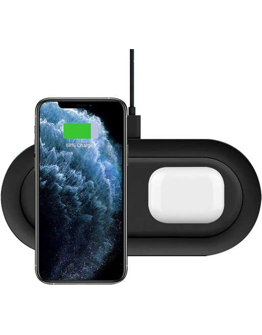 Dual Wireless Charger, 20W 2 in 1 Wireless Charging Stand for iPhone,Airpods,Qi Wireless Fast Charging for Samsung Galaxy