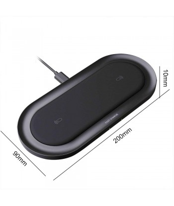 Dual Wireless Charger, 20W 2 in 1 Wireless Charging Stand for iPhone,Airpods,Qi Wireless Fast Charging for Samsung Galaxy