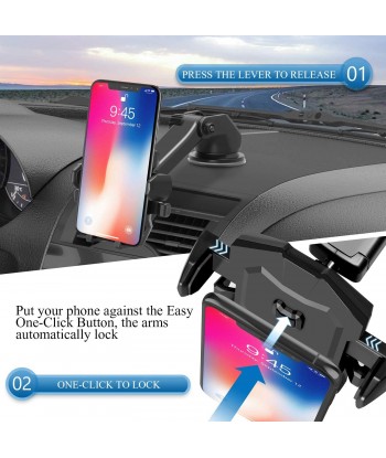 Car Phone Mount, Long Neck Dash & Windshield Phone Holder for Car Compatible with Phone