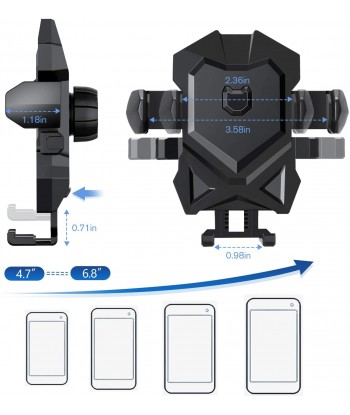 Car Phone Mount, Long Neck Dash & Windshield Phone Holder for Car Compatible with Phone