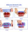 Silicone Stretch Lids, 18 Pack 6 Sizes Reusable, Silicone Bowl Covers, Apply to Food Container for Freezer & Microwave