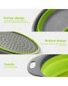 Collapsible Colanders with Handles with Extendable Handles Perfect for Draining Pasta Vegetable fruit 2 PCS