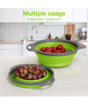 Collapsible Colanders with Handles with Extendable Handles Perfect for Draining Pasta Vegetable fruit 2 PCS