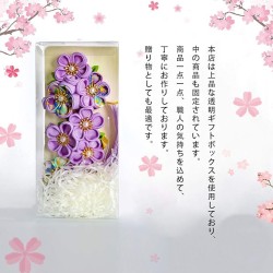 SENJWARM 髪飾り3点セット 成人式 七五三 浴衣 袴 着物 振袖 和装 つまみ細工 花 卒業式 結婚式 鈴付き 手作り 赤 青 紫 ピンク 白 5色全15選